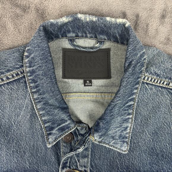 Lucky Brand VTG Limited Edition Rolling Stones Denim Jean Trucker Jacket XL - Picture 4 of 4